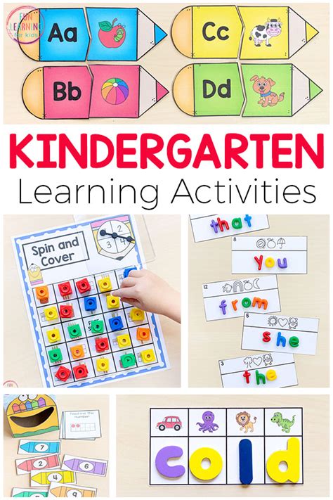 Kindergarten Learning Activities Printables