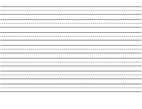 Kindergarten Lined Paper Template