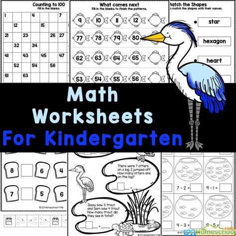 Kindergarten Math Fable Worksheets Printable