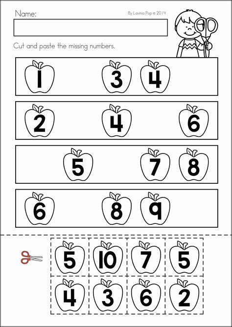 Kindergarten Math Worksheets Cut And Paste