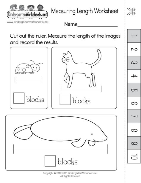 Kindergarten Measuring Math Worksheets