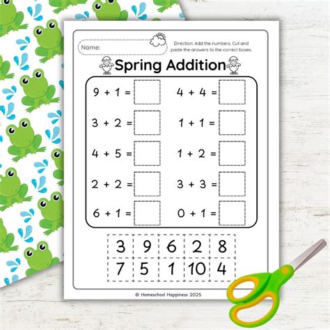 Kindergarten Spring Addition Worksheets