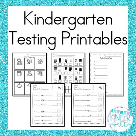 Kindergarten Test Prep Printables