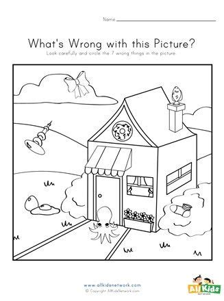 Kindergarten Worksheets Find Things Wrong