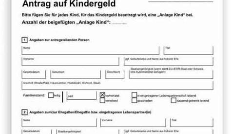 Antrag Kindergeld - PDF-Vorlage und Informationen | kostenlose-vordrucke.de