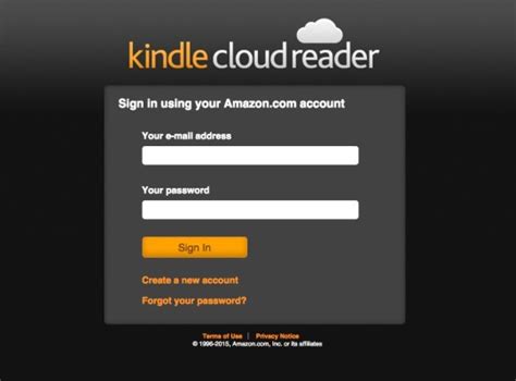 kindle cloud reader log in