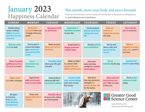 kindness calendar february 2023