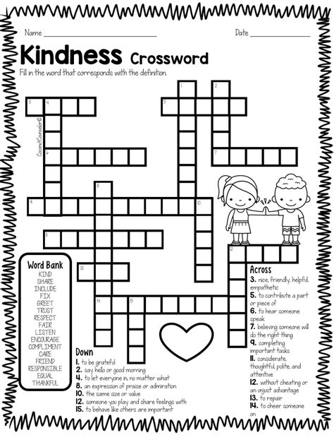 5 Kindness Worksheets