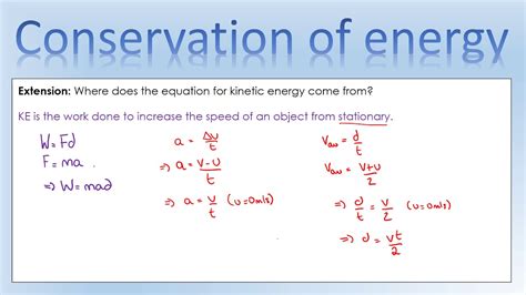 kinetic energy equation gcse physics