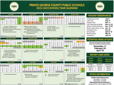 King George County Schools Calendar