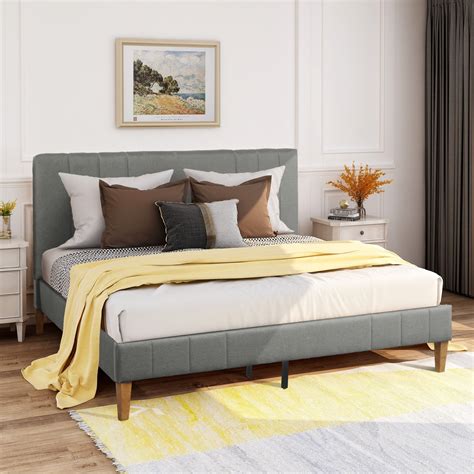 Harper & Bright Designs King Size Upholstered Platform Bed With