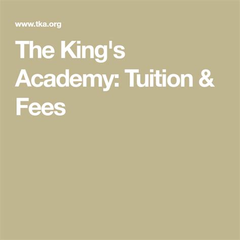 king's academy tuition fees