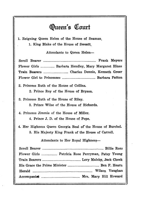 king and queen coronation program