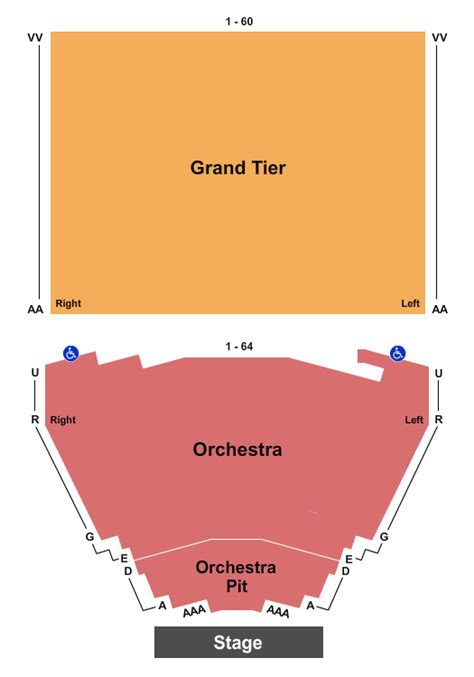 King Center Printable Seating Chart