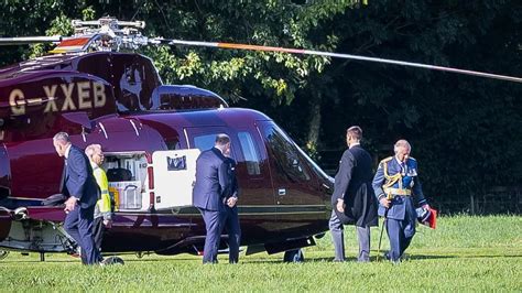 king charles taken by helicopter