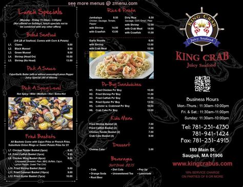 King Crab Menu Saugus