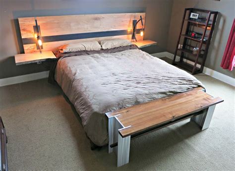 King Headboard With Floating Side Tables