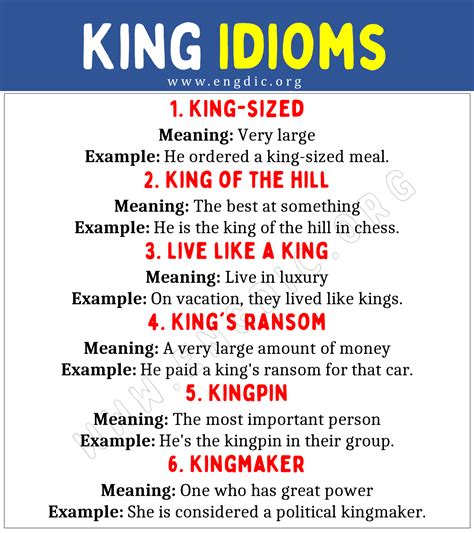 king idioms