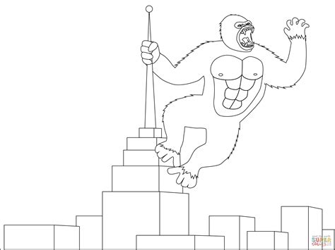 king kong color pages printable