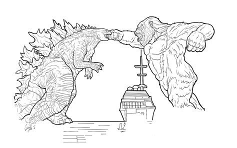 king kong vs godzilla da colorare