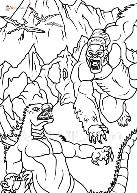 king kong vs godzilla para colorir