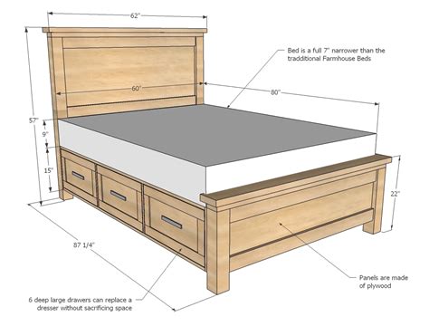 Woodwork King Size Bed Plans With Drawers PDF Plans