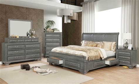 King Size Bedroom Set In Grey