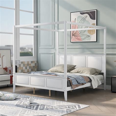 King Size Canopy Bed White