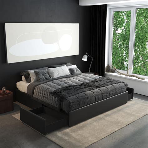 King Size Platform Bed Black