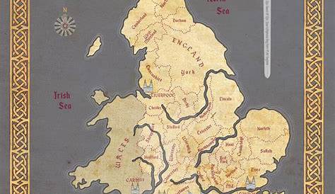 "Map of King Arthur's Britain" Photographic Print for Sale by
