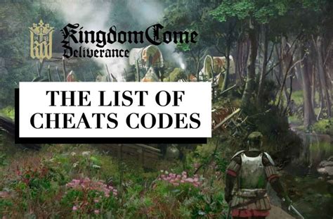 kingdom come deliverance cheats code