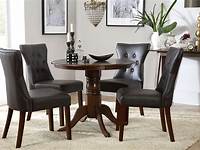Kingston Round Oak Dining Table with 2 Bewley Mink Velvet Chairs