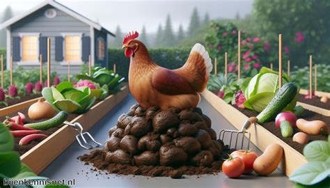 Kippenmest In Moestuin