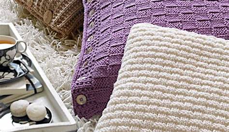 Anleitung: Kissen stricken mit Textilgarn und Muster (50x50