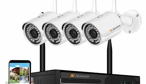 Kit Camera Surveillance Wifi IP WiFi NVR 4 Caméras Extérieures + Enregistreur NVR