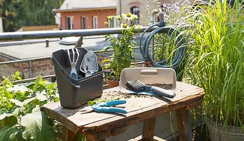 Kit de jardinage pour balcon avec mini outils et boite de