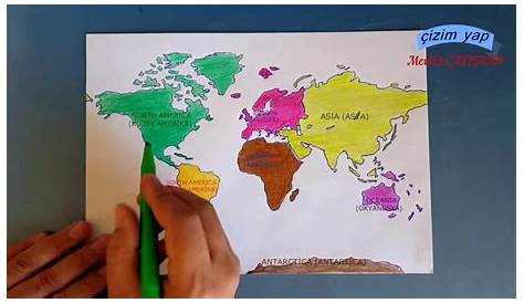 Dünya Haritası çizimi Kıtalar Ve Okyanuslar savepass