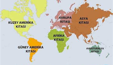 Kitalarin Dunya Haritasi Uzerinde Gosterimi Dünya Haritası World Map , Map Of World, All Countries Map