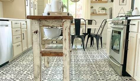 Modern Farmhouse kitchen. Table by Canadel. Porcelain tile floor by