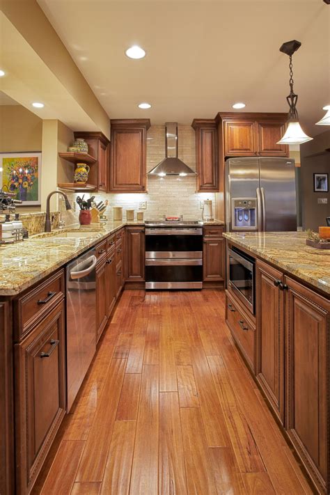 Cool Kitchen Floor With Brown Cabinets 2023