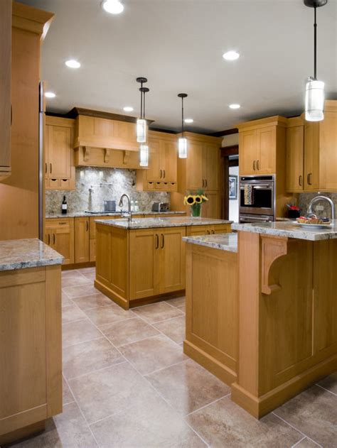 Cool Kitchen Flooring With Golden Oak Cabinets Ideas