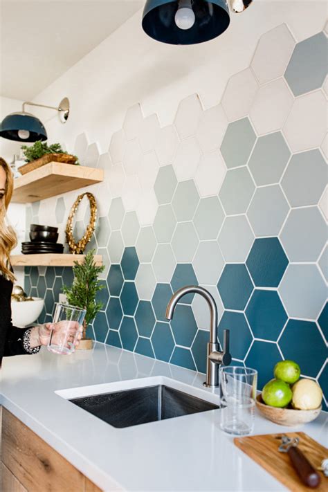 Awasome Kitchen Hexagon Tile Backsplash Ideas