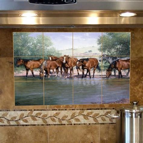 Awasome Kitchen Tile Murals Horses 2023