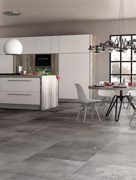 Cool Kitchen Tiles Floor Grey Ideas