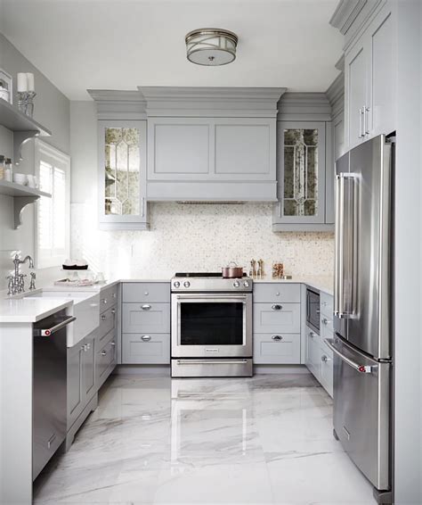 Famous Kitchen White Floor Grey Cabinets References