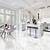 kitchen white marble flooring