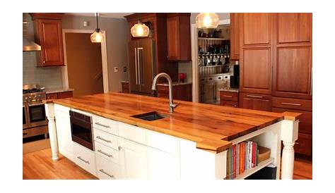 Kitchen With Wood Countertops Charming And Classy en