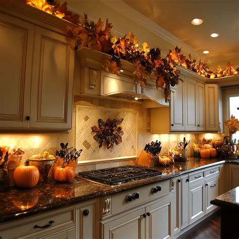Kitchen Cabinet Fall Decor