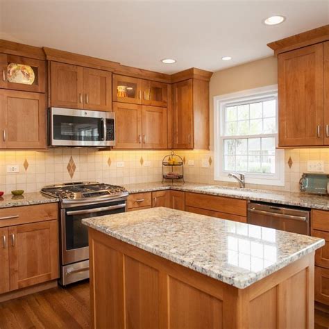 kitchen countertops for light oak cabinets