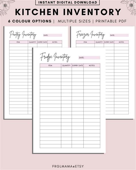 Kitchen Inventory Printable
